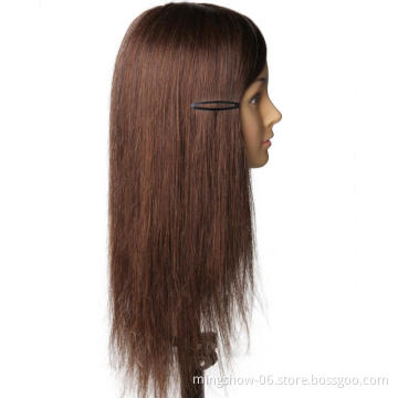 100% Real Human Hair Training Head Wig Dummy Doll Head Hairdresser Practice Hairstyles Hairdos Haircuts Permed
